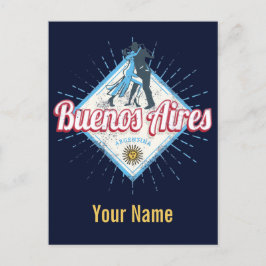 Buenos Aires City Argentina Retro Tango  Briefkaart