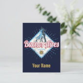 Buenos Aires City Argentina Retro Tango  Briefkaart (Staand voorkant)