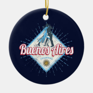 Buenos Aires City Argentina Retro Tango Keramisch Ornament