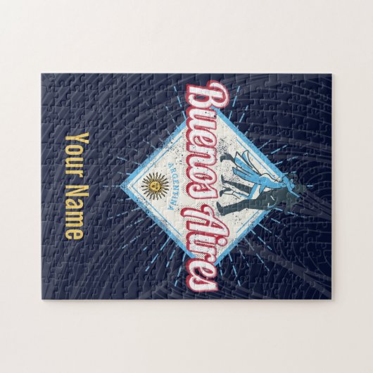 Buenos Aires City Argentina Retro Tango  Legpuzzel (Horizontaal)