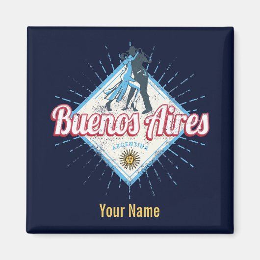 Buenos Aires City Argentina Retro Tango Magneet (Voorkant)