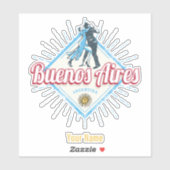 Buenos Aires City Argentina Retro Tango  Sticker (Vel)