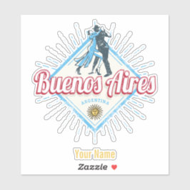 Buenos Aires City Argentina Retro Tango  Sticker