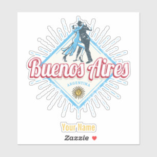 Buenos Aires City Argentina Retro Tango  Sticker