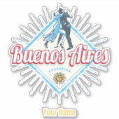 Buenos Aires City Argentina Retro Tango  Sticker (Voorkant)