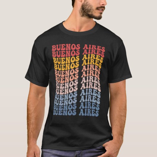 Buenos Aires City Groovy Retro T-shirt (Voorkant)