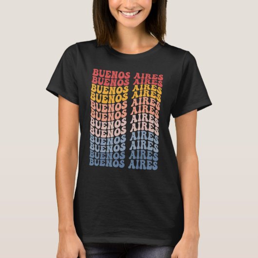 Buenos Aires City Groovy Retro T-shirt (Voorkant)