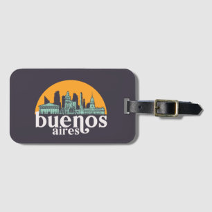 Buenos Aires  City Skyline Cityscape Art Bagagelabel