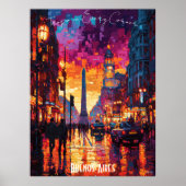 Buenos Aires City Skyline Poster – Argentijnse kun (Voorkant)