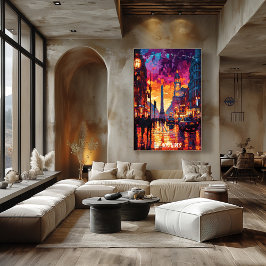 Buenos Aires City Skyline Poster – Argentijnse kun