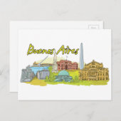 Buenos Aires, de Argentijnse beroemde stad Briefkaart (Voorkant / Achterkant)