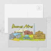 Buenos Aires, de Argentijnse beroemde stad Briefkaart (Voorkant / Achterkant)
