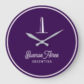 Buenos Aires Elegant Minimal Retro logo Grote Klok (Voorkant)