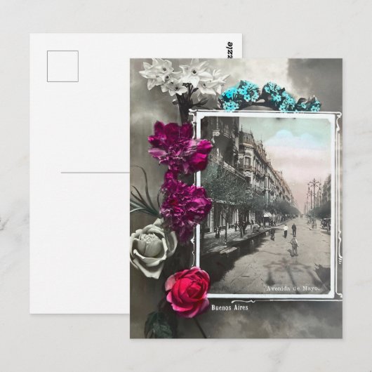 Buenos Aires Floral Briefkaart (Voorkant / Achterkant)