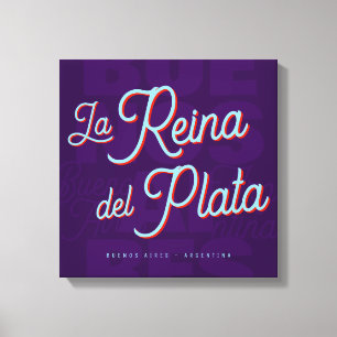 Buenos Aires "La Reina del Plata" typografie kunst Canvas Afdruk