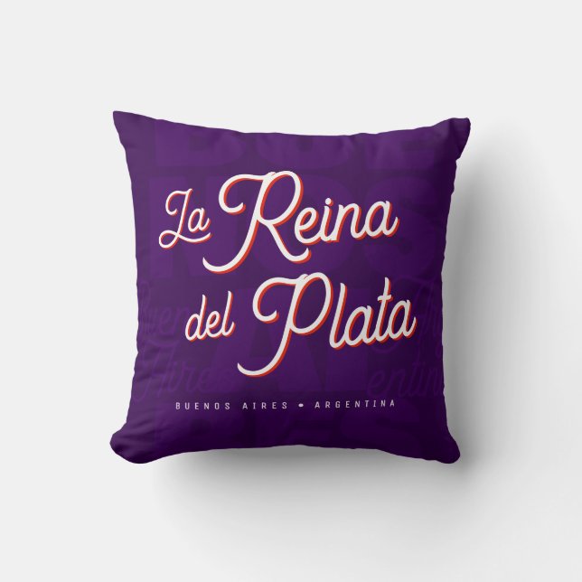 Buenos Aires "La Reina del Plata" typography art   Kussen (Voorkant)