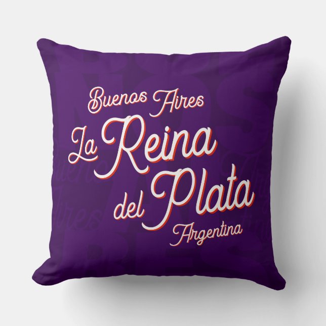 Buenos Aires "La Reina del Plata" typography Art   Kussen (Voorkant)
