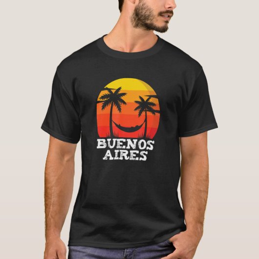 Buenos Aires Retro Sunset Summer  Vacking T-shirt (Voorkant)