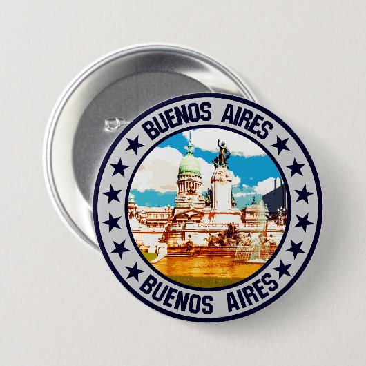 Buenos Aires Ronde Button 7,6 Cm (Voorkant /achterkant)