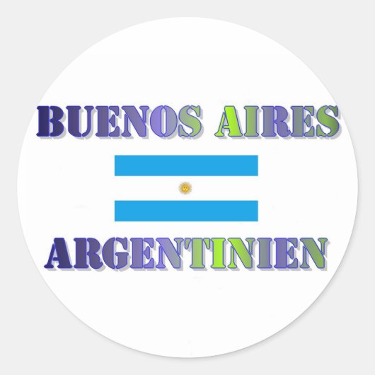 Buenos Aires Ronde Sticker (Voorkant)