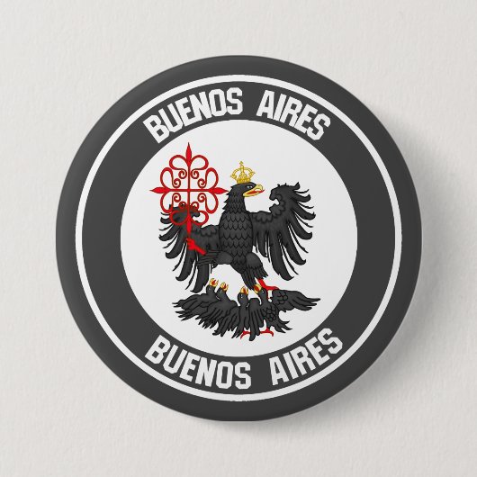 Buenos Aires Round Emblem Ronde Button 7,6 Cm (Voorkant)