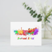 Buenos Aires skyline in waterverf Briefkaart (Staand voorkant)