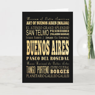 Buenos Aires Stad van Argentinië Typografie Kunst Kaart