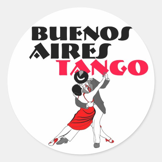 Buenos Aires Tango Ronde Sticker (Voorkant)