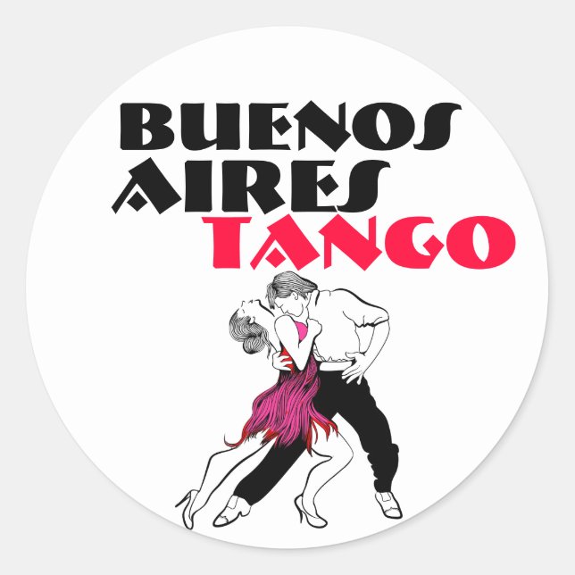 Buenos Aires Tango Ronde Sticker (Voorkant)