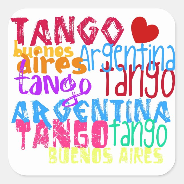 Buenos Aires tango Vierkante Sticker (Voorkant)