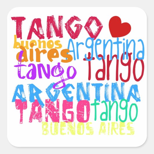 Buenos Aires tango Vierkante Sticker (Voorkant)