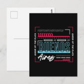 Buenos Aires Typografie Grafisch | Modern Argentin Briefkaart (Voorkant / Achterkant)