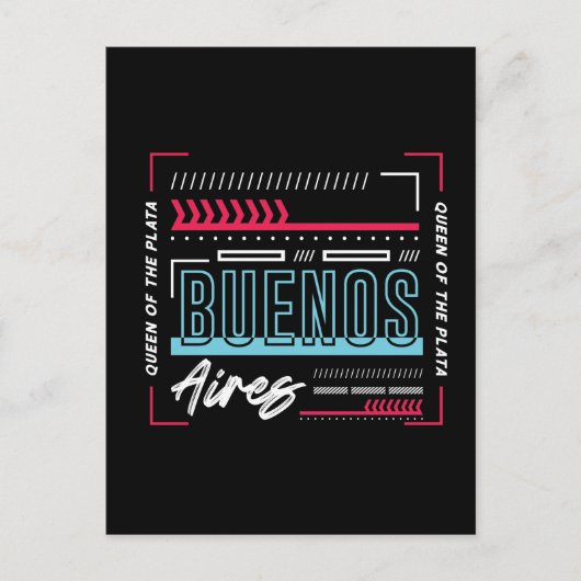 Buenos Aires Typografie Grafisch | Modern Argentin Briefkaart (Voorkant)