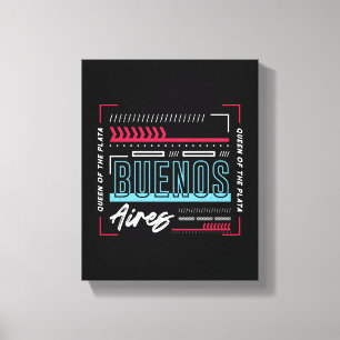 Buenos Aires Typografie Grafisch Modern Argentin Canvas Afdruk