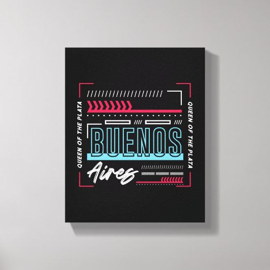 Buenos Aires Typografie Grafisch | Modern Argentin Canvas Afdruk (Voorkant)