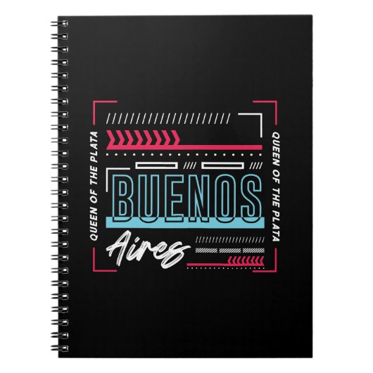 Buenos Aires Typografie Grafisch | Modern Argentin Notitieboek (Voorkant)