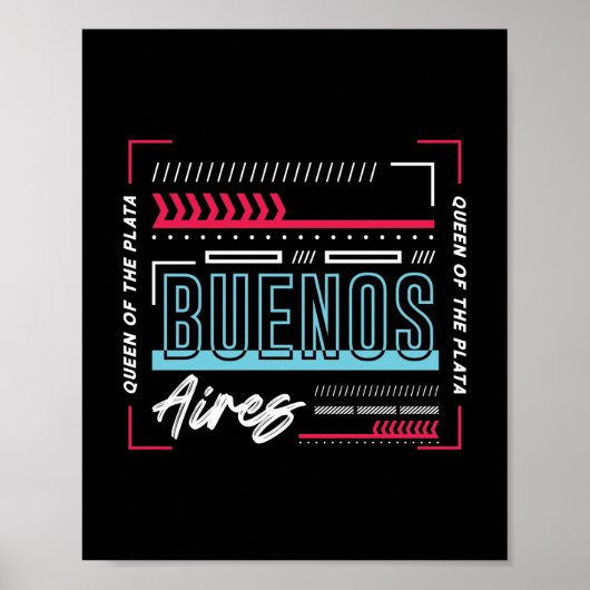 Buenos Aires Typografie Grafisch | Modern Argentin Poster (Voorkant)
