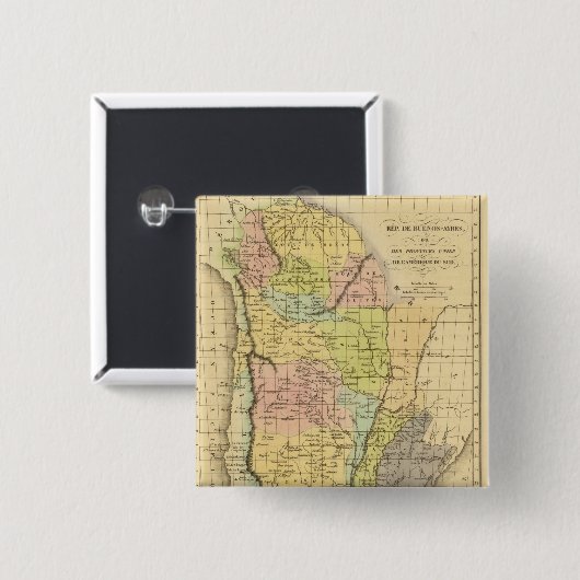 Buenos Aires Vierkante Button 5,1 Cm (Voorkant /achterkant)