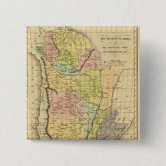 Buenos Aires Vierkante Button 5,1 Cm (Voorkant)