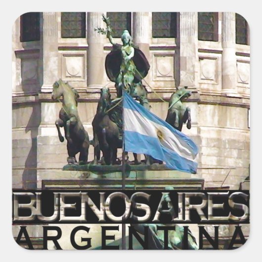 Buenos Aires Vierkante Sticker (Voorkant)