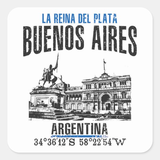 Buenos Aires Vierkante Sticker (Voorkant)