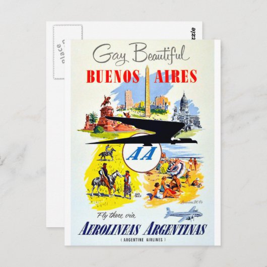 buenos aires vintage briefkaart (Voorkant / Achterkant)