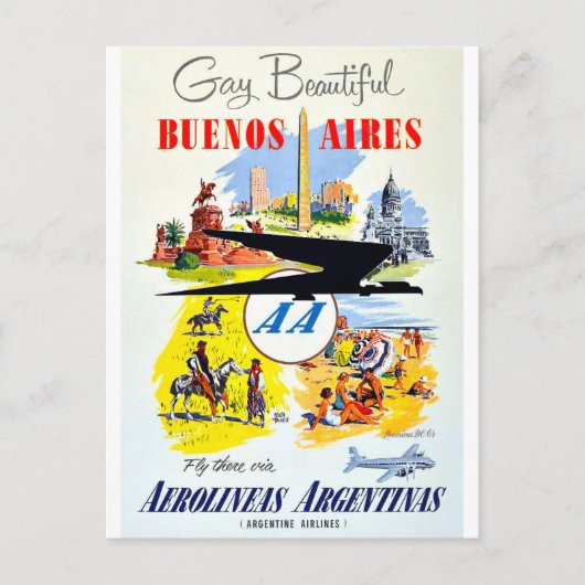 buenos aires vintage briefkaart (Voorkant)