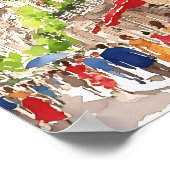 Buenos Aires Waterverf Art Print (Hoek)