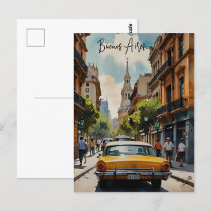 Buenos Aires waterverf kunst Briefkaart