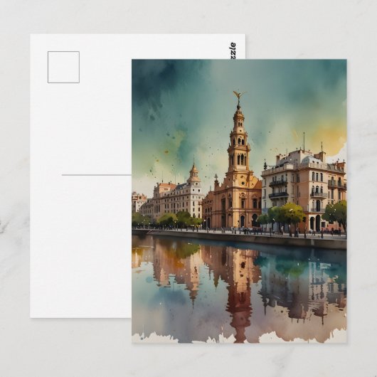 Buenos Aires waterverf kunst Briefkaart (Voorkant / Achterkant)