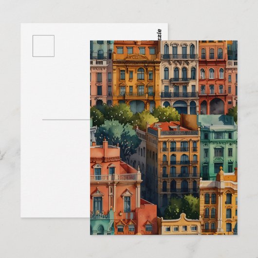 Buenos Aires waterverf kunst Briefkaart (Voorkant / Achterkant)