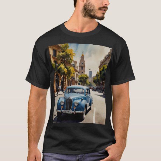 Buenos Aires waterverf kunst T-shirt (Voorkant)