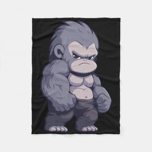 Buff Alpha Silverback Gorilla Ape Design Boxing Go Fleece Deken (Voorkant)