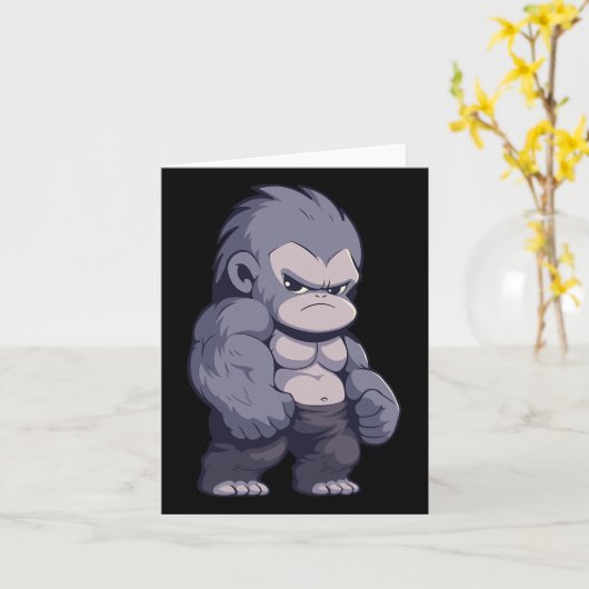 Buff Alpha Silverback Gorilla Ape Design Boxing Go Kaart (Gele Bloem)